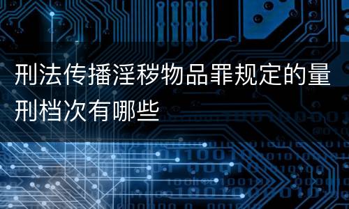 刑法传播淫秽物品罪规定的量刑档次有哪些