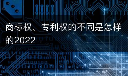 商标权、专利权的不同是怎样的2022
