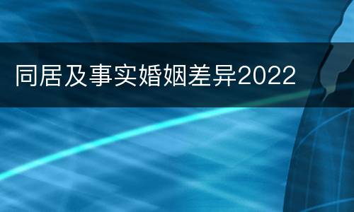 同居及事实婚姻差异2022