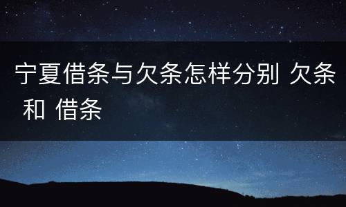 宁夏借条与欠条怎样分别 欠条 和 借条