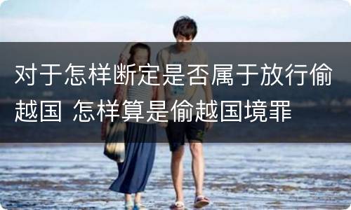 对于怎样断定是否属于放行偷越国 怎样算是偷越国境罪