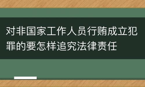 对非国家工作人员行贿成立犯罪的要怎样追究法律责任
