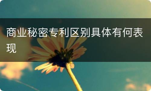 商业秘密专利区别具体有何表现