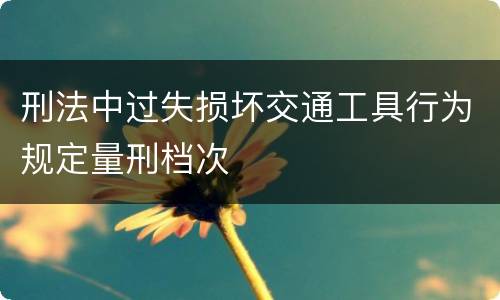 刑法中过失损坏交通工具行为规定量刑档次