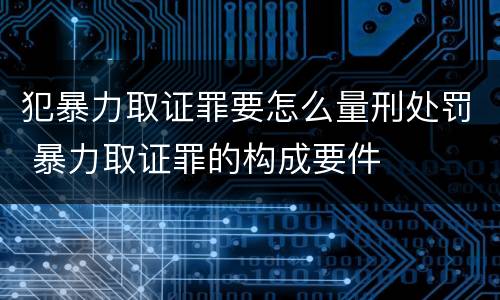 犯暴力取证罪要怎么量刑处罚 暴力取证罪的构成要件