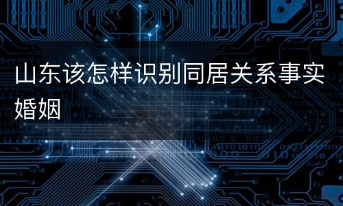 山东该怎样识别同居关系事实婚姻