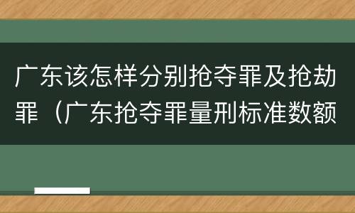 广东该怎样分别抢夺罪及抢劫罪（广东抢夺罪量刑标准数额）