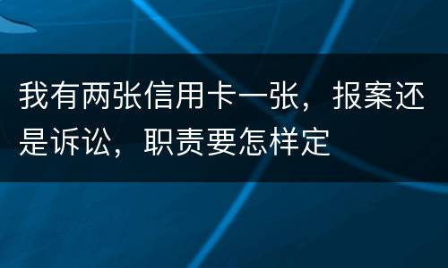 我有两张信用卡一张，报案还是诉讼，职责要怎样定
