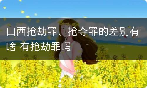 山西抢劫罪、抢夺罪的差别有啥 有抢劫罪吗