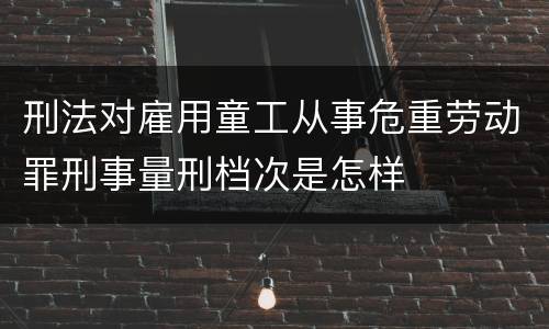 刑法对雇用童工从事危重劳动罪刑事量刑档次是怎样