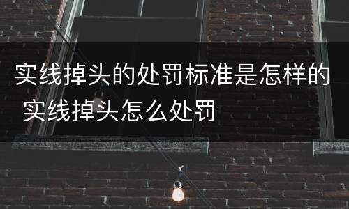 实线掉头的处罚标准是怎样的 实线掉头怎么处罚
