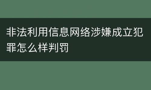 非法利用信息网络涉嫌成立犯罪怎么样判罚