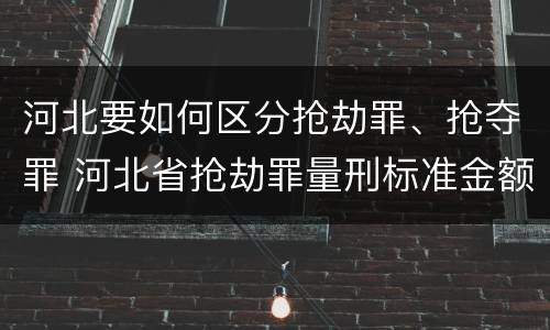 河北要如何区分抢劫罪、抢夺罪 河北省抢劫罪量刑标准金额