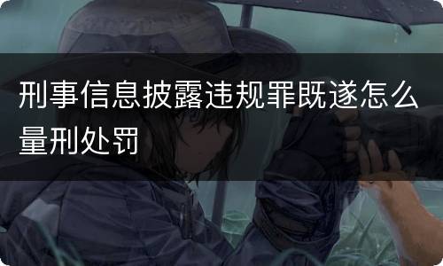 刑事信息披露违规罪既遂怎么量刑处罚