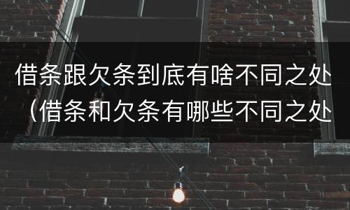 借条跟欠条到底有啥不同之处（借条和欠条有哪些不同之处）