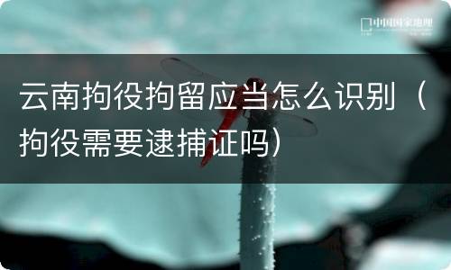 云南拘役拘留应当怎么识别（拘役需要逮捕证吗）