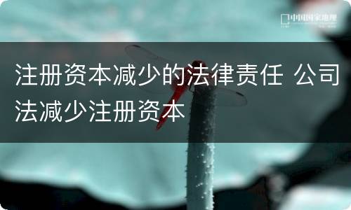 注册资本减少的法律责任 公司法减少注册资本
