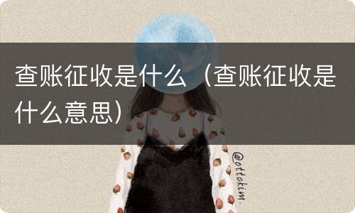 查账征收是什么（查账征收是什么意思）
