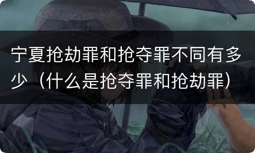 宁夏抢劫罪和抢夺罪不同有多少（什么是抢夺罪和抢劫罪）