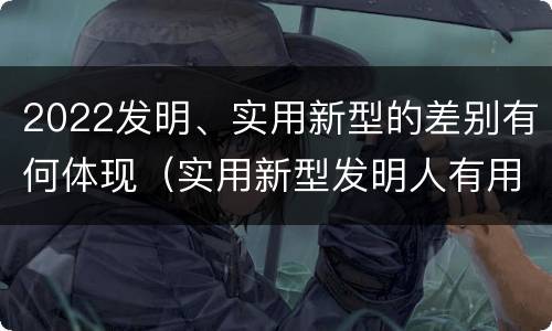 2022发明、实用新型的差别有何体现（实用新型发明人有用吗）