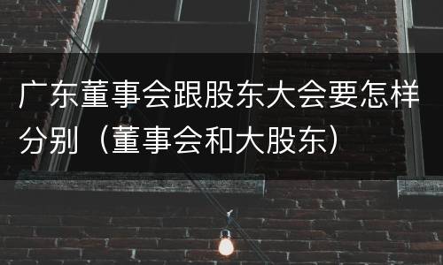 广东董事会跟股东大会要怎样分别（董事会和大股东）