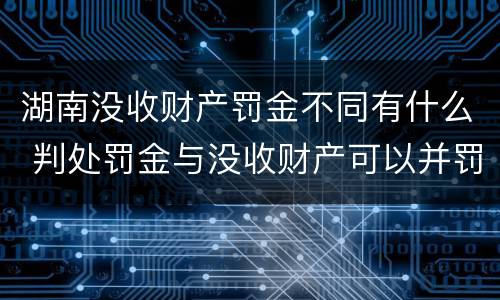 湖南没收财产罚金不同有什么 判处罚金与没收财产可以并罚吗