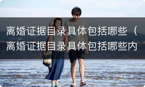 离婚证据目录具体包括哪些（离婚证据目录具体包括哪些内容）