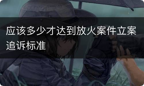 应该多少才达到放火案件立案追诉标准