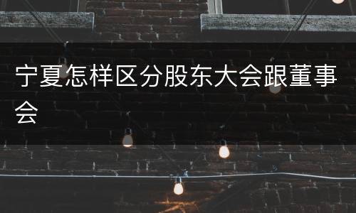 宁夏怎样区分股东大会跟董事会