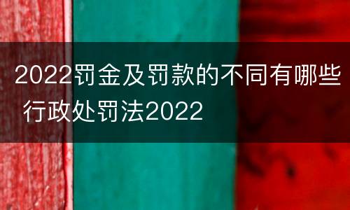 2022罚金及罚款的不同有哪些 行政处罚法2022