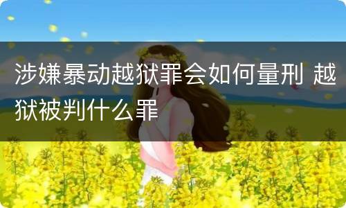 涉嫌暴动越狱罪会如何量刑 越狱被判什么罪