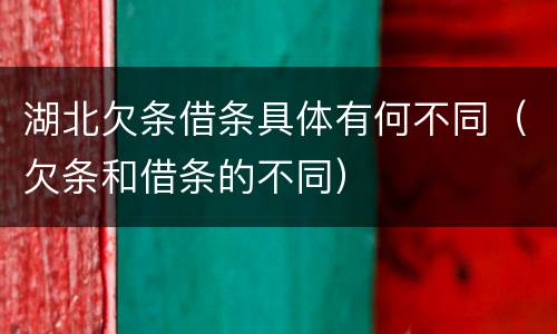 湖北欠条借条具体有何不同（欠条和借条的不同）