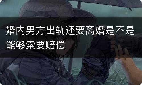 婚内男方出轨还要离婚是不是能够索要赔偿