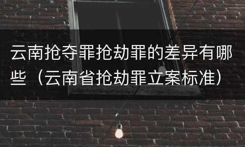 云南抢夺罪抢劫罪的差异有哪些（云南省抢劫罪立案标准）