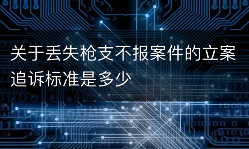 关于丢失枪支不报案件的立案追诉标准是多少