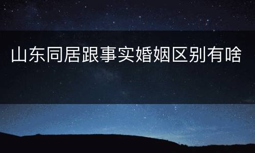 山东同居跟事实婚姻区别有啥