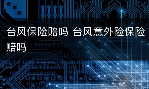 台风保险赔吗 台风意外险保险赔吗