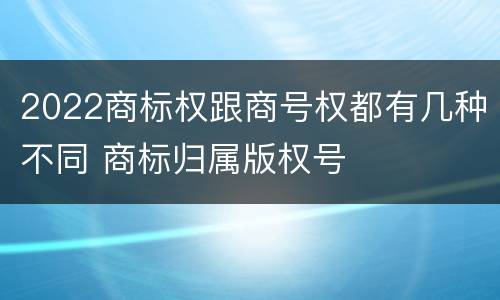 2022商标权跟商号权都有几种不同 商标归属版权号