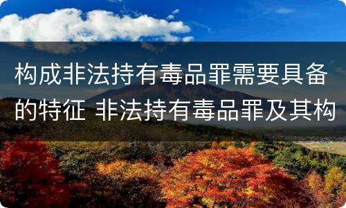 构成非法持有毒品罪需要具备的特征 非法持有毒品罪及其构成特征