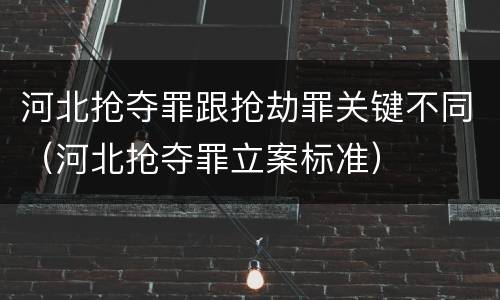 河北抢夺罪跟抢劫罪关键不同（河北抢夺罪立案标准）