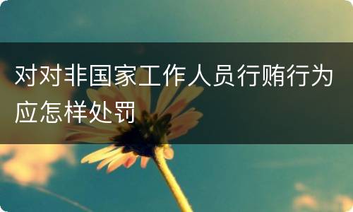 对对非国家工作人员行贿行为应怎样处罚