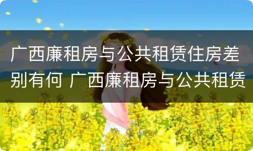 广西廉租房与公共租赁住房差别有何 广西廉租房与公共租赁住房差别有何不同