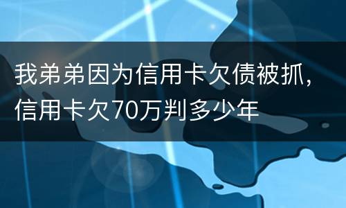 我弟弟因为信用卡欠债被抓，信用卡欠70万判多少年
