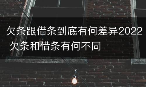 欠条跟借条到底有何差异2022 欠条和借条有何不同