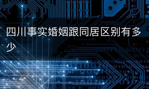 四川事实婚姻跟同居区别有多少