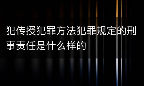 犯传授犯罪方法犯罪规定的刑事责任是什么样的
