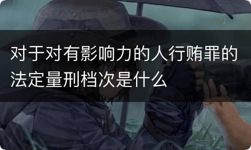 对于对有影响力的人行贿罪的法定量刑档次是什么