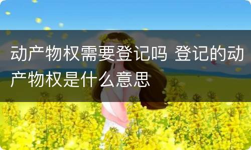 动产物权需要登记吗 登记的动产物权是什么意思