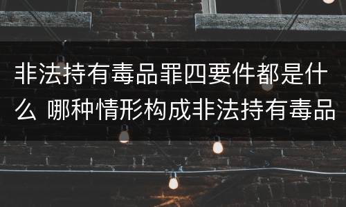 非法持有毒品罪四要件都是什么 哪种情形构成非法持有毒品罪?