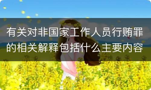 有关对非国家工作人员行贿罪的相关解释包括什么主要内容